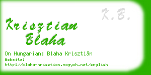 krisztian blaha business card